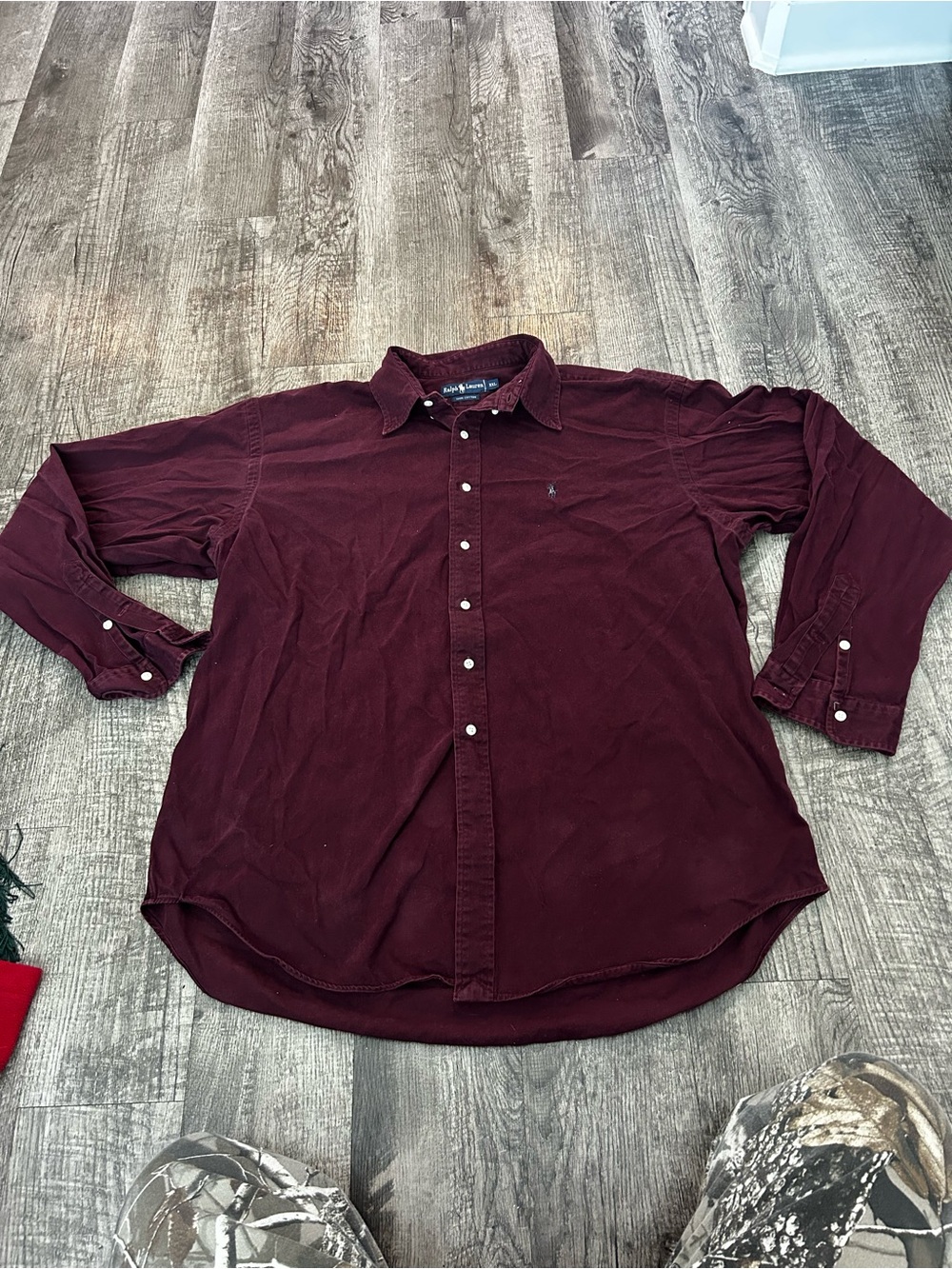 Ralph Lauren Men's Long-Sleeve Button-Down Shirt in Wine